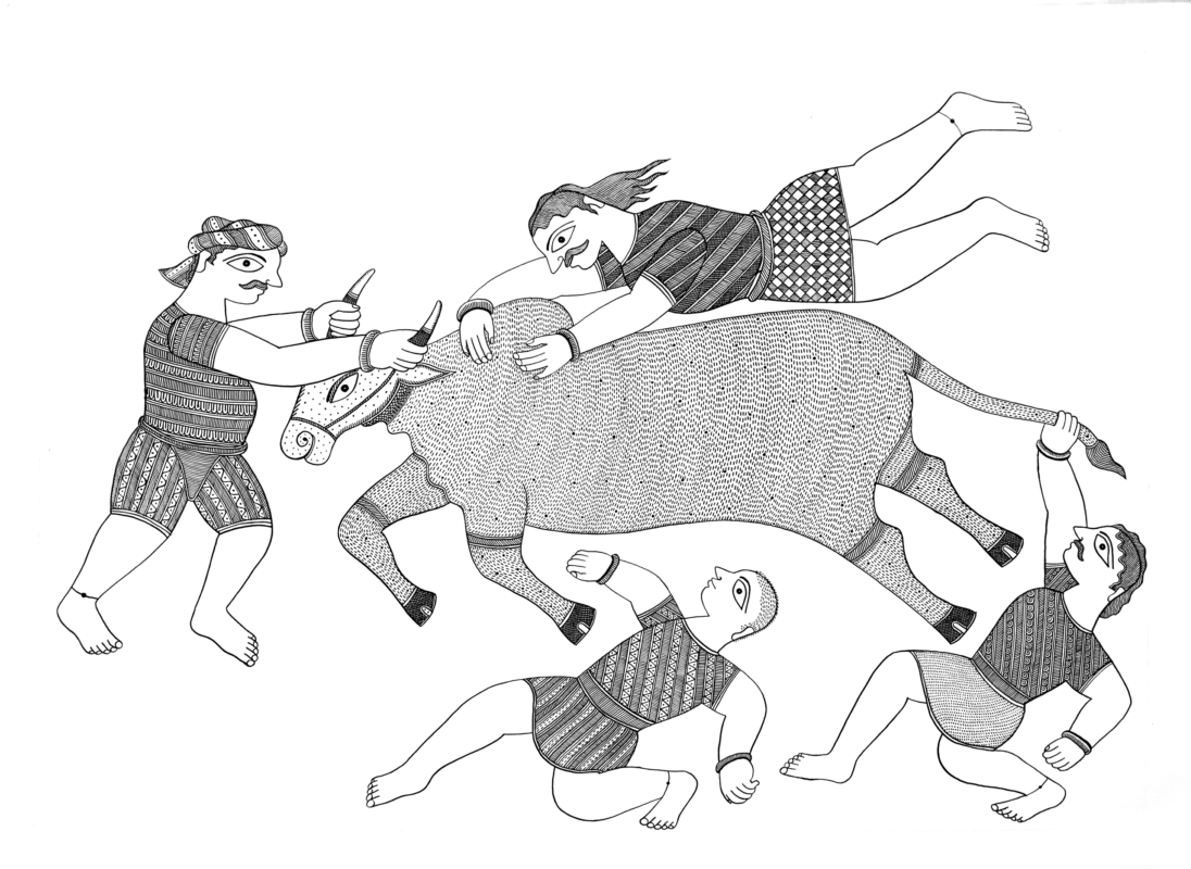 Madhbhani-Folk-Art-Bull